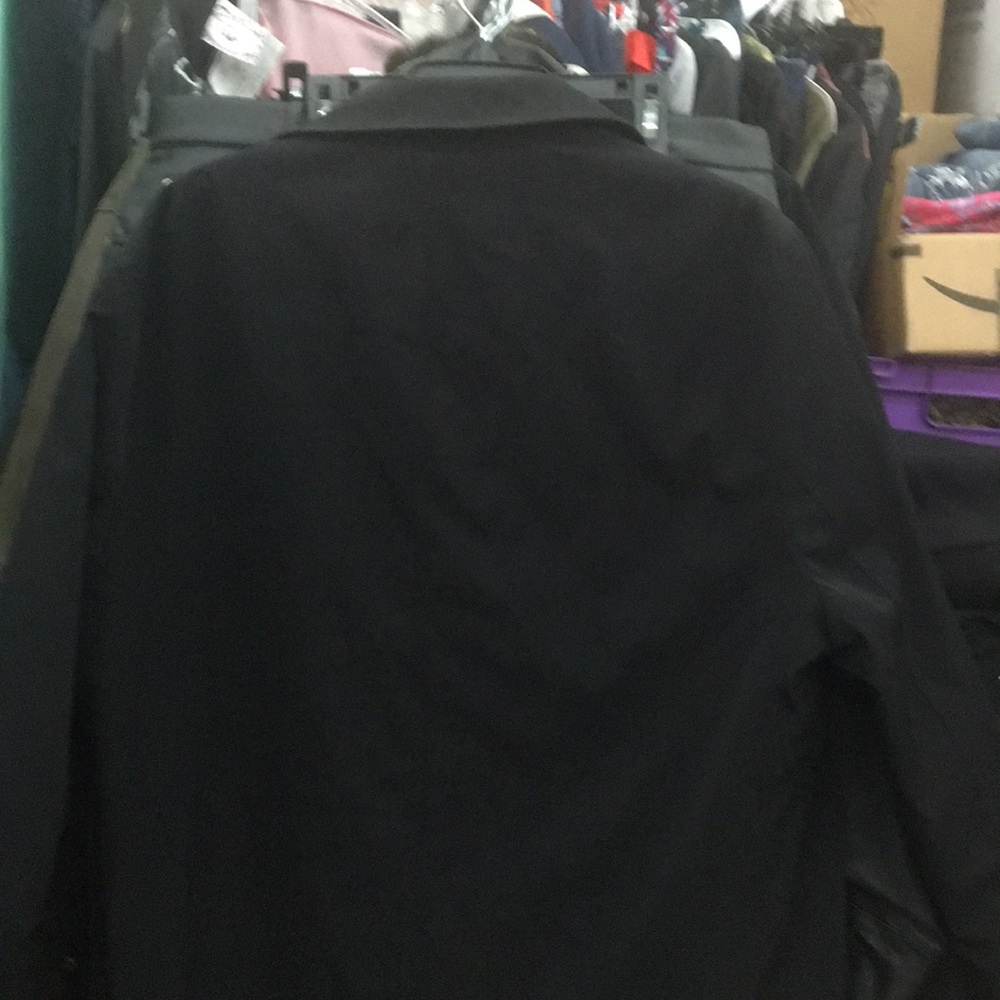 Calvin Klein black dress raincoat/rain coat jacket - Picture 4 of 6